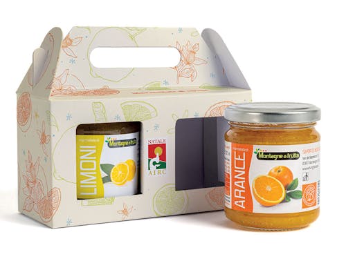 Coppia di marmellate BIO Arancia e Limone con messaggio di auguri 2023
